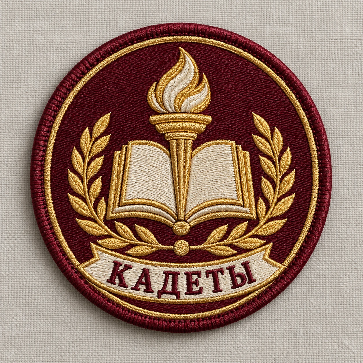 Кадетский шеврон — сгенерированный пример вышивки