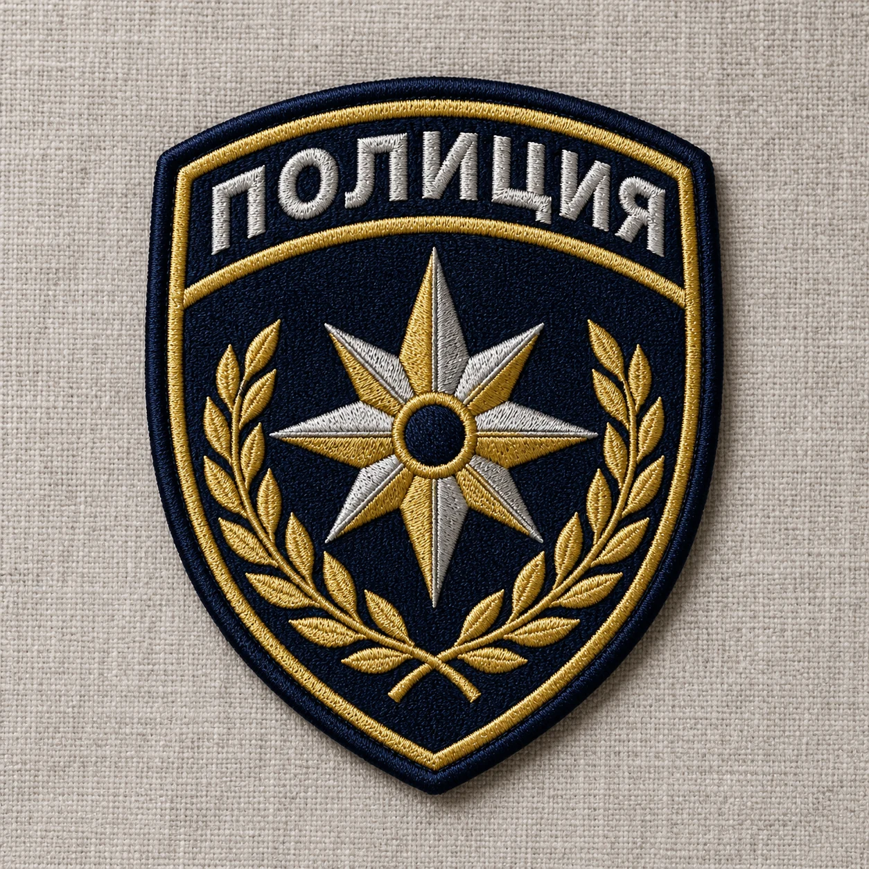 Шеврон полиции — сгенерированный пример вышивки